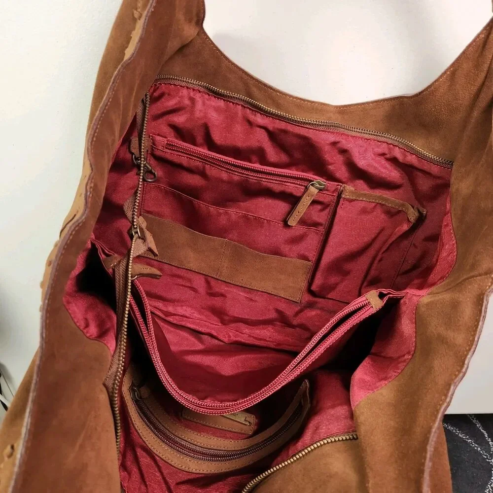 Johnston & Murphy Leather Brown Satchel Purse